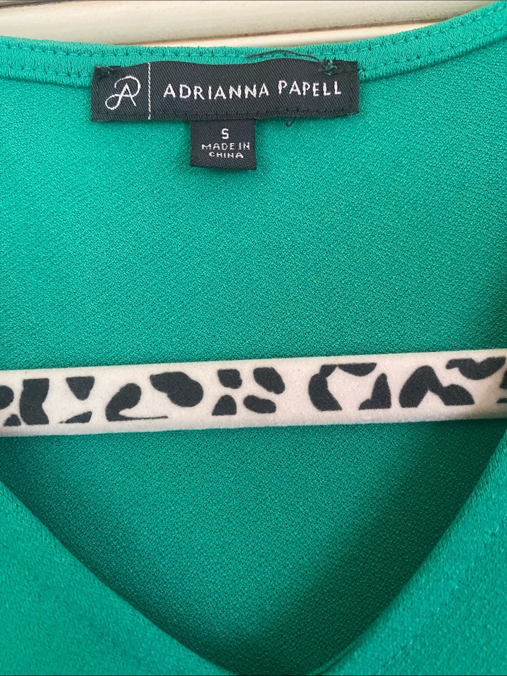 Adrianna Papell Teal Green V-Neck Top